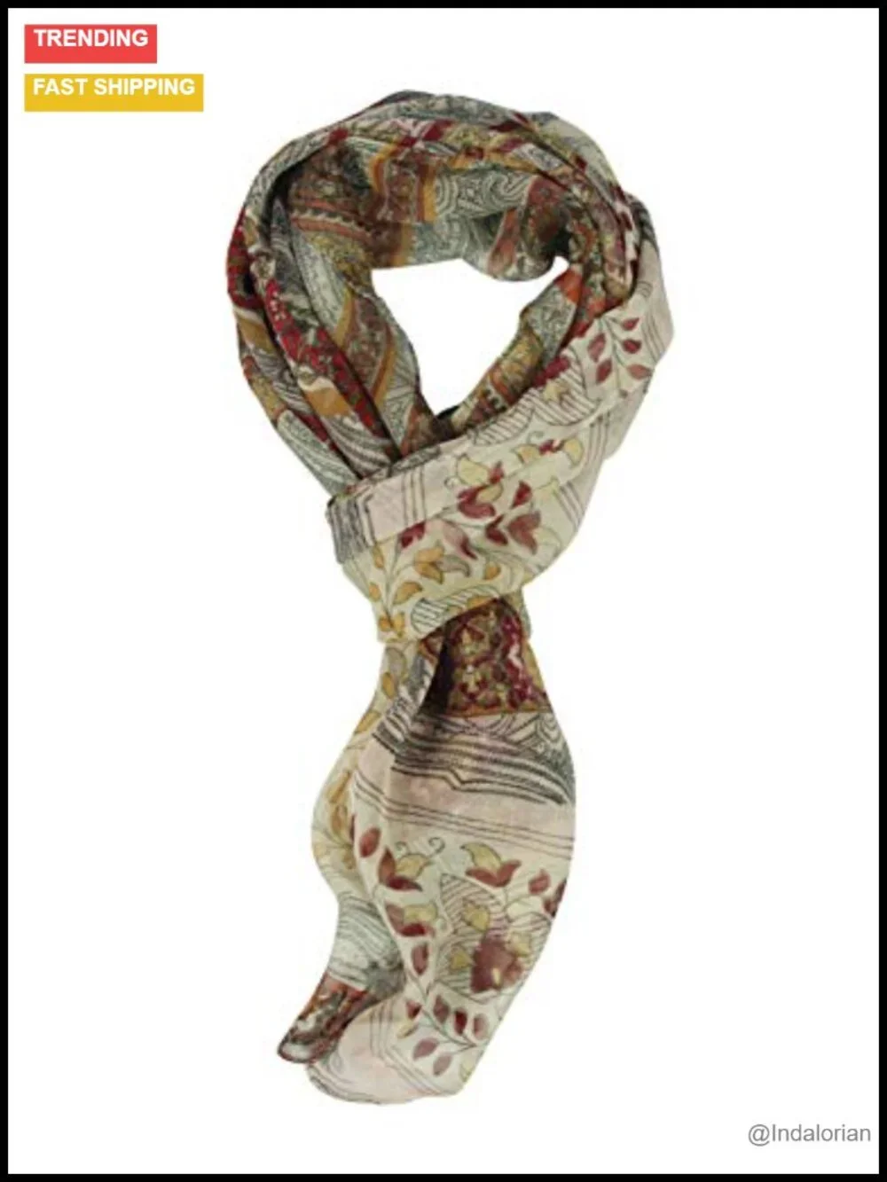 Long Chiffon Sheer Scarf Lightweight Gradient Shaded Fashion Scarf